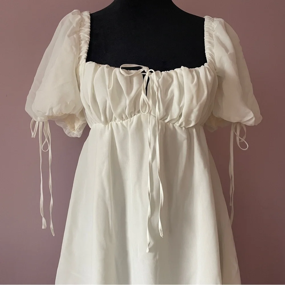 NEW! House of CB- Princess Ivory Georgette Mini Dress Size Small PLUS CUP - Picture 3 of 12